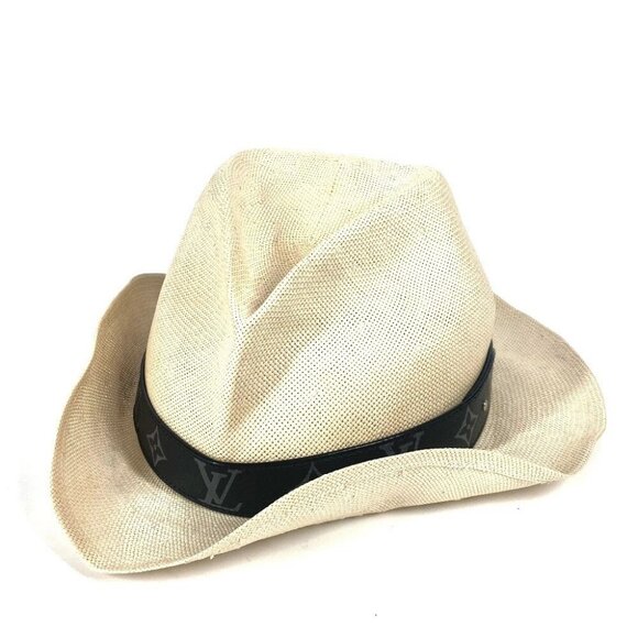 LOUIS VUITTON M75881 MonogramEclipse Chapeau Summertime Monogram straw hat - Picture 1 of 16